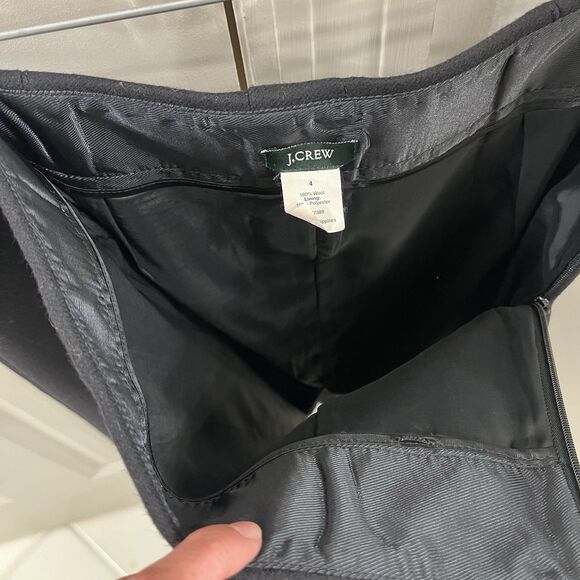 J.Crew Wom 4 Perfect Pencil Skirt 100% Wool Black Fully Lined Back Vent EUC - Picture 8 of 8